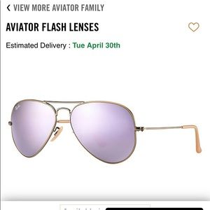 Ray-Ban Accessories - Ray Bans Purple lense with gold rim Ray-Ban Accessories - Ray Bans Purple lense with gold rim